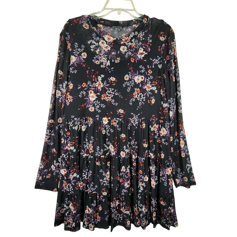 Lily Rose Juniors XL Floral Babydoll Tunic Dress Boho Cottagecore Prarie Western